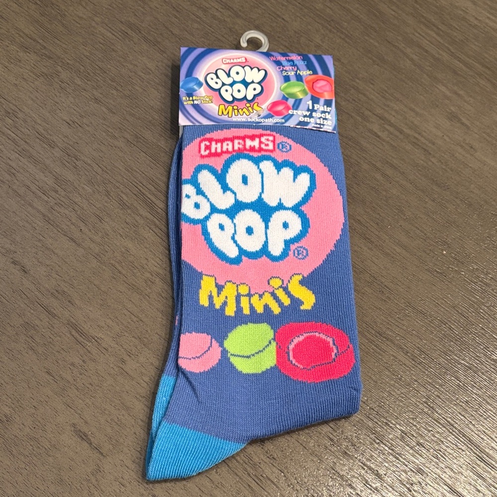 Blow Pop Minis Adult Socks - Blue and Pink